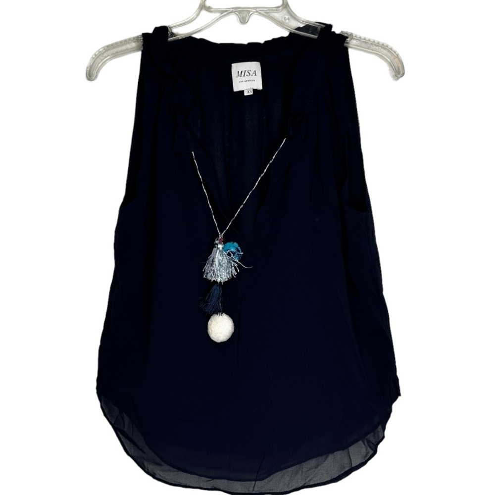 MISA Los Angeles Navy Sleeveless Top‎